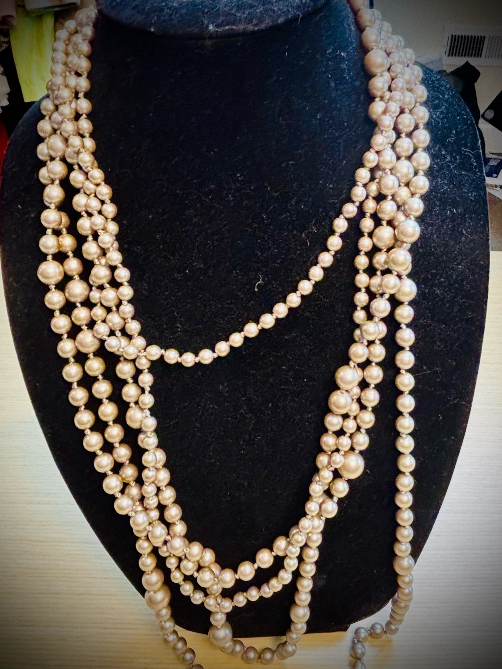 J. Crew Vintage 5-Strand Chunky Faux Pearl Statement Necklace